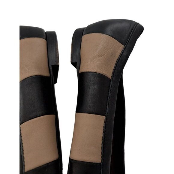 AGL Stripe Ballet Flat Shoes Womens Size 8 Attilio Giusti Leombruni Horsebit Cap - Picture 5 of 7